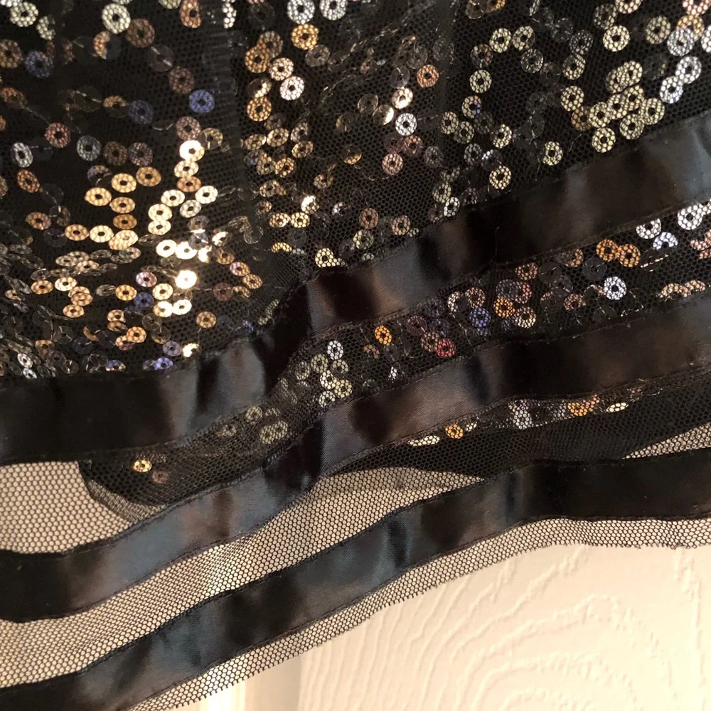 Justice Black Sequin Tulle Skirt